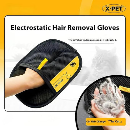 Pet Hair Removal Glove for Cats & Dogs, Pet Hair Remover Reusable Electrostatic Gloves, Efficient Pets Grooming Gloves, Efficient Remover for Couch, Carpet, Curtain, All Kinds of Fabrics (1)
