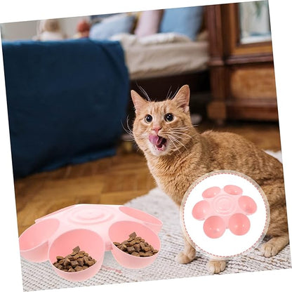 Flower Pet Bowl Kitten Feeding Bowls Cat Food Dish Pet Feeding Station Slow Feeding Cat Bowls Slow Dog Water Bowl Puppy Water Dispenser Puppy Water Feeder Pink Plastic