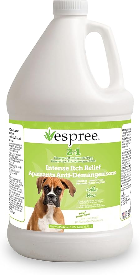 Espree Intense Itch Relief Dog Shampoo & Conditioner, Anti Itch Shampoo for Dogs, Soothes Dog Irritated & Itchy Skin, Plant-Based Moisturizing Formula for Sensitive Skin Relief, Sulfate-Free, Gallon