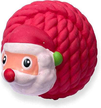 WantChew Latex Dog Squeaky Chew Toy Chrismas Series (Santa Ball)