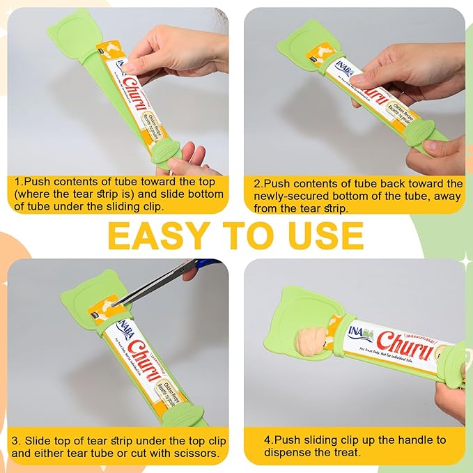 Cat Treat Spoon Squeeze, Sliding Kitten Strip Feeder Suitable for Puree and Delectables Bisque Lickable Wet Cat Treats, 3 Pcs Pet Food Dispenser for Puppies Small Pets