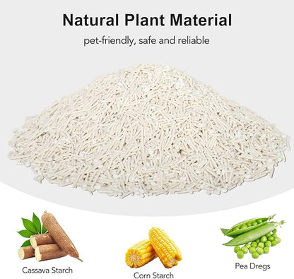 Non-Stick Ultra Clumping Tofu Cat Litter with Cassava, Odor Control Low Tracking Kitty Litter Pellets, Plant-Base Natural Ingredients Cat-Litter, Last Twice as Long as Clay Litter, 9lbs