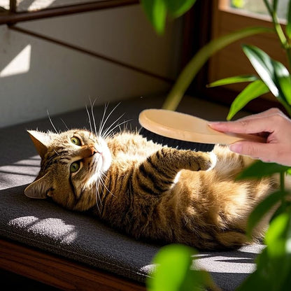 Cat Brush Professional Soft Bristle Cat Grooming Brush with Wooden Handle for Kitten Pet Grooming