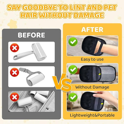 Pet Hair Removal Glove for Dogs & Cats, 2026 Newly Upgraded Five-Finger Electrostatic Pet Hair Gloves, Pet Hair Remover Tool for Clothing, Couch, Carpet, Car Seat（2 Pack Black）