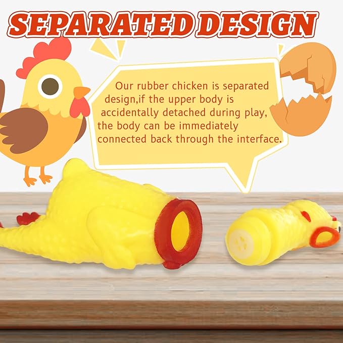 20 Pcs Rubber Chicken,Screaming Chicken,Squeeze Chicken,Yellow Rubber Squawking Dog Toys,Prank Novelty Noise Toy