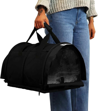 SturdiBag Pro 3.0 Pet Travel Carrier for Cats and Dogs – Soft-Sided with Safety Clips and Seatbelt Straps for Airplane or Car Travel | Large, Black