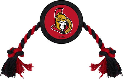 NHL Ottowa Senators Puck Toy for Dogs & Cats. Play Hockey with Your Pet with This Licensed Dog Tough Toy Reward!