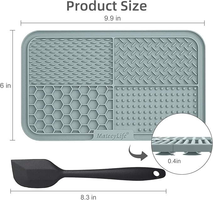 MateeyLife 2PCS Large Lick Mat for Dogs with Suction Cups, Slow Feeder Bowls, Cat Lick Mat for Anxiety Relief, Dog Toys to Keep Them Busy, Enrichment Toys for Bathing, Cat Licking Pad for Boredom