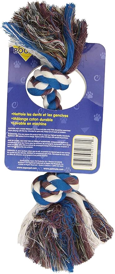 Petmate Booda Two Knot Rope Bone, Multicolored, Small