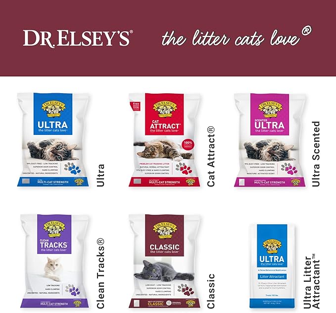 Dr. Elsey's Premium Clumping Cat Litter, Unscented | 99.9% Dust-Free | Low Tracking | Hard Clumping | Superior Odor Control