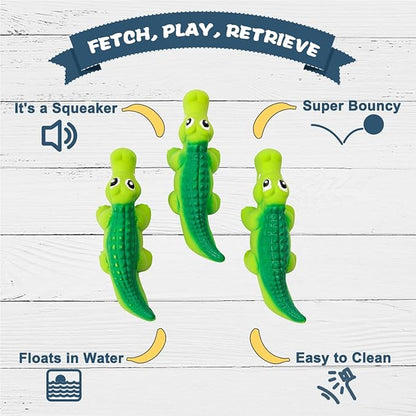 Squeaky Dog Toys for Medium Dogs, Soft Latex Squeaky Dog Ball, Cute Funny Squeak Crocodile Pet Toys