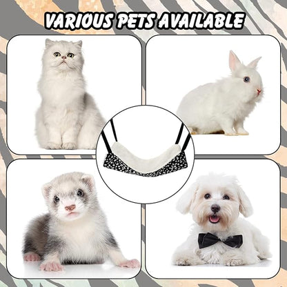 BBTO 3 Pcs Reversible Pet Hammock Soft Plush Cat Hanging Hammock Guinea Pig Bed Rat Cage Accessories for Puppy Dog Piggy Kitten Ferret Rabbit Other Small Animals(Dot)