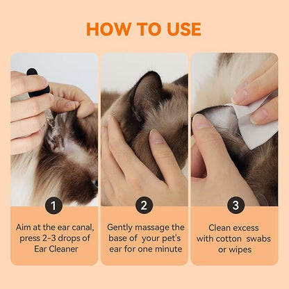 Dog Ear Cleaner, Natural Dog Ear Drops and Infection Treatment, Quantum Silver Dog Ear Cleaning Solution for Itching, Irritation & Wax Build-Up,1oz