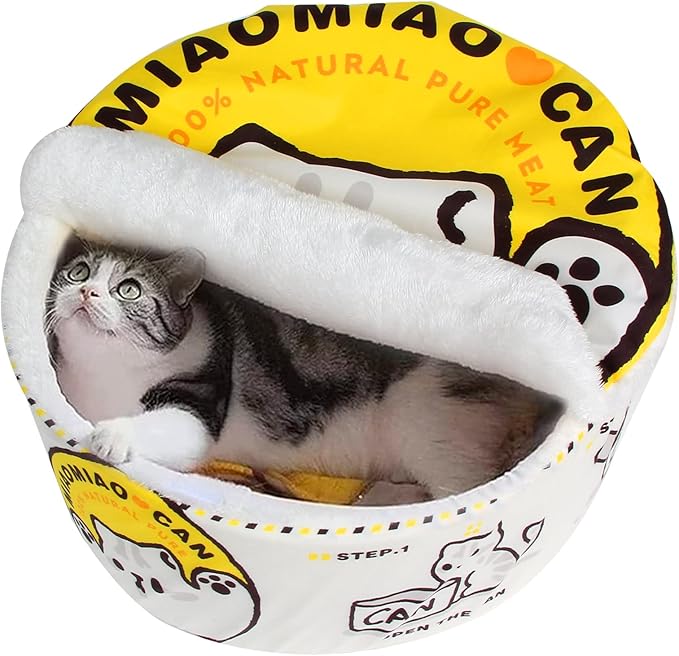 寵幸 Ramen Noodle Dog & Cat Bed,Keep Warm and Super Soft Creative Pet Nest for Indoor Cats,Removable Washable Cushion for Small Medium Large Dogs and Cats