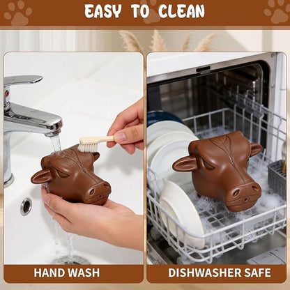 Tough Dog Toys for Aggressive Chewers | Natural Rubber Treat Dispensing Chew Toys for Medium Large Dogs, Interactive Slow Feeder Puzzle Toy for Boredom Relief & Teeth Cleaning, Dishwasher Safe