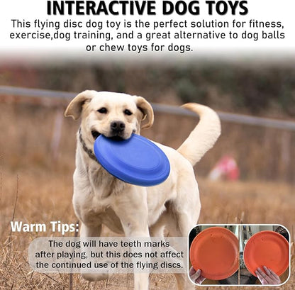 Dog Flying Disc (2 Pack) - Durable Rubber Flying Disc Dog Toy - 9.25" Indestructible Rubber Dog Fetch Toy - Puncture Resistant & Bite Resistant Extremely - for Medium Large Dogs