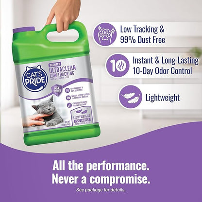 Cat's Pride Max Power: UltraClean Low Tracking Multi-Cat Clumping Litter - Keeps Paws & Home Clean - Up to 10 Days of Powerful Odor Control - 99% Dust Free - Fresh Scent, 15 Pounds