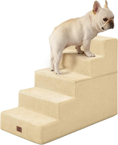 EHEYCIGA Dog Stairs for High Bed 22.5" H, 5-Step Dog Steps for Bed, Pet Steps for Small Dogs and Cats, Non-Slip Balanced Pet Ramp Indoor, Graige