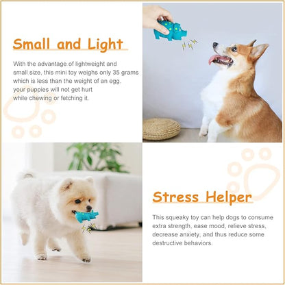 WishLotus Natural Latex Dog Squeak Toy, 2pcs Pig-Shaped Mini Dog Pig Toy for Small Dogs to Relieve Stress, Reduce Boredom and Teeth Cleaning (2pc)