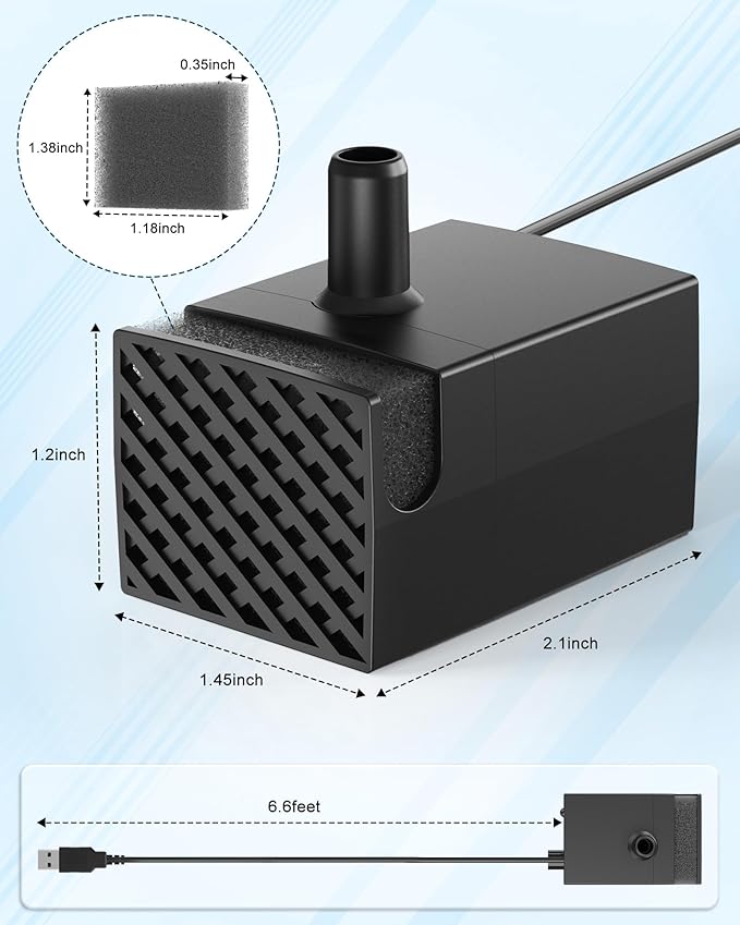 Dog Water Fountain Pump Replacement – Compatible with Stainless Steel Pet Water Fountain for Large Dogs, Quiet & Safe Replacement Pump for D2223 D2341 D2322 D2419 Models
