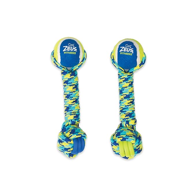 ZEUS K9 Fitness Dog Toys by ZEUS Rope & TPR Dumbbell, Dog Rope Toy for Chewers (Color May Vary)