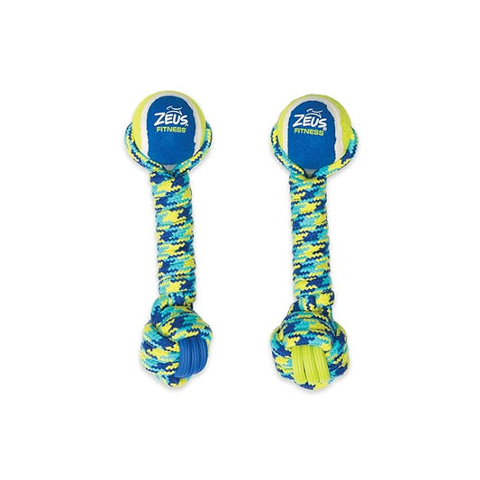 ZEUS K9 Fitness Dog Toys by ZEUS Rope & TPR Dumbbell, Dog Rope Toy for Chewers (Color May Vary)