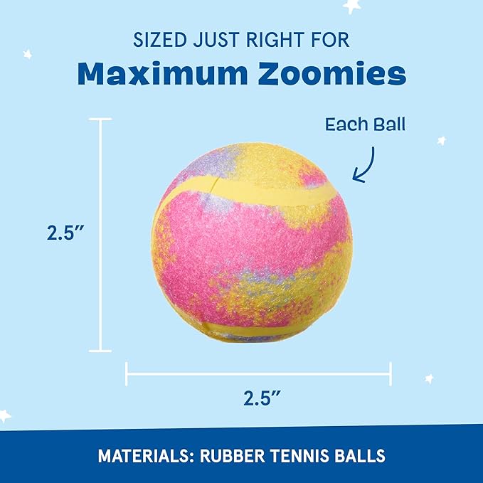 Barkbox Dog Toys – Squeaky Clean Bath Bombs Squeaker Ball Interactive Chew Toys – Durable & Tough Tennis Balls, Training, Exercise & Beating Boredom – Stimulating Plush, Small/Medium Breed & Puppies