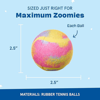 Barkbox Dog Toys – Squeaky Clean Bath Bombs Squeaker Ball Interactive Chew Toys – Durable & Tough Tennis Balls, Training, Exercise & Beating Boredom – Stimulating Plush, Small/Medium Breed & Puppies