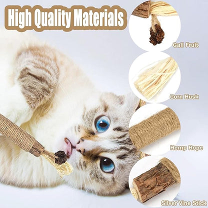Natural Silvervine Dental Sticks, Silvervine Sticks for Cats, Natural Dental Stick (5pc)