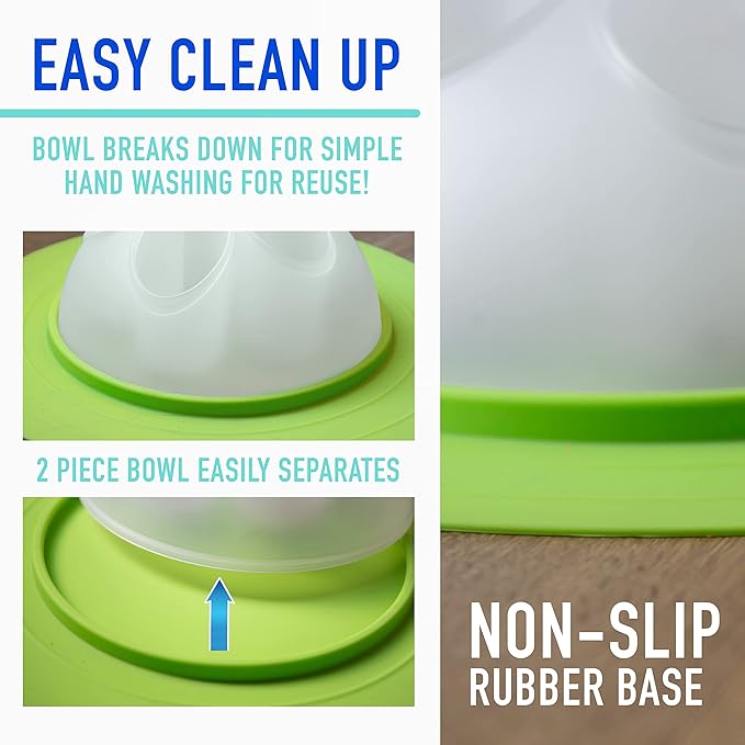Franklin Pet Supply Co. Interactive Cat Digging Slow Feeder Bowl - Toy Bowl for Treats + Food - Scratching Feeder - Interactive for Cats + Kittens