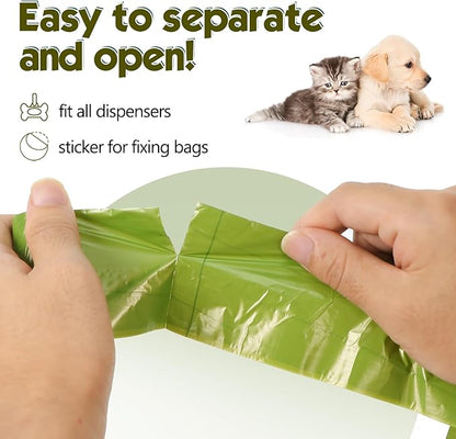 Dog Poop Bag 300 Counts 15 Rolls, Unscented Doggy Poop Bags, Leak-Proof Dog Bags for Poop, Doggie Cat Poop Bags Cats Litter, Waste Bags Puppy Trash Bags for Doggy Pets (13 x 9 Inches)