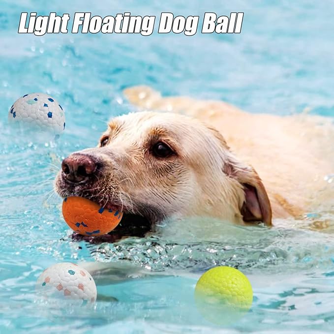 Indestructible Floating Bouncy Balls for Small Breed Dogs - Lightweight, Durable, Odourless - 2.5" - 3 Pack