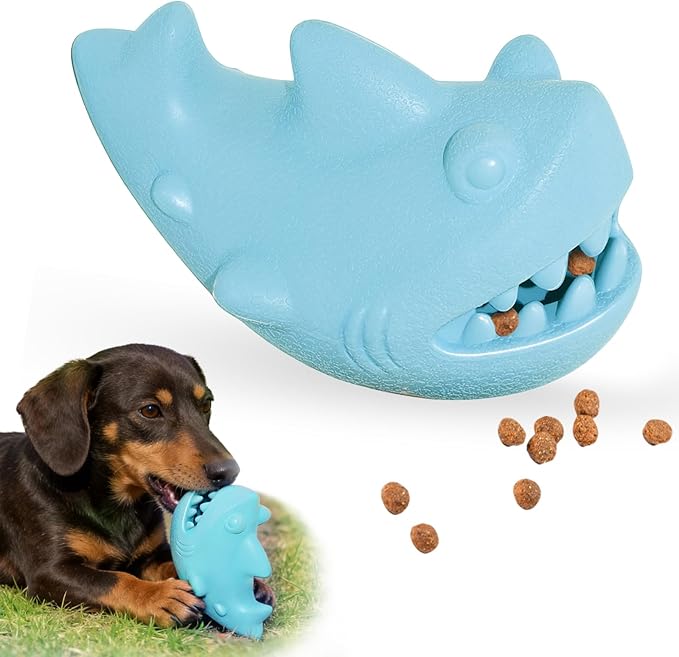 Treat Dispensing Dog Toys for Aggressive Chewers – Durable Natural Rubber Chew Toys for Medium/Large Dogs, Interactive Enrichment Toy Relieves Boredom, Anxiety & Cleans Teeth, Dishwasher Safe