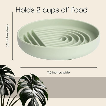 Modern Rainbow Pet Slow Feeder Bowl, Silicone Slow Feeder for Dogs & Puppies, Slow Eating, Modern Lick Mat Design, Reduces Gulping, Dishwasher Fit, for All Breed, Durable Mealtime Puzzle (Slate)