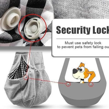 Tomkas Small Dog Sling Carrier - Cat Sling Carrier - Classic Pocket & Classic Strap - for 3-10 lbs Pets(Grey)