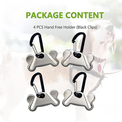 4PCS Dog Poop Bag Holder, Waste Bag Holder, Dog Poop Bag Carrier, Hand Free Holder, Metal Holder