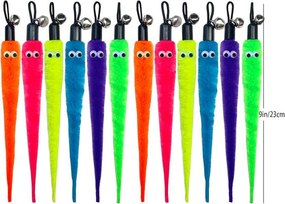 AcceLeah Cat Worm Toy Wand Toys Replacement, Teaser Toy Worm Refill for Cat Wand (16 Pcs Mixed Set)