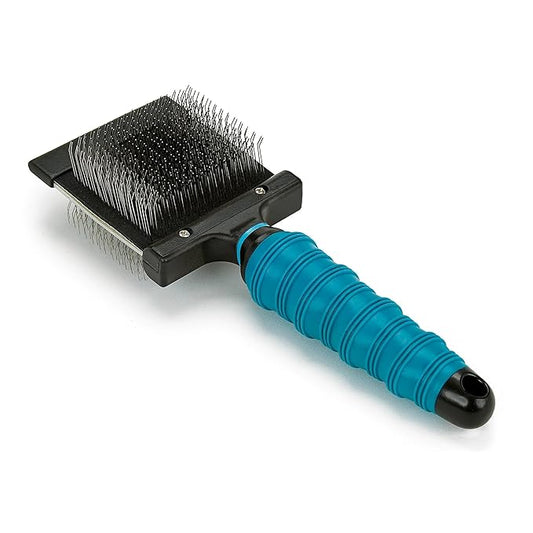 Ergonomic Double Sided Flexible Slicker Brushes for Dog Cat Pet Pro Grooming or Home Use (Large)