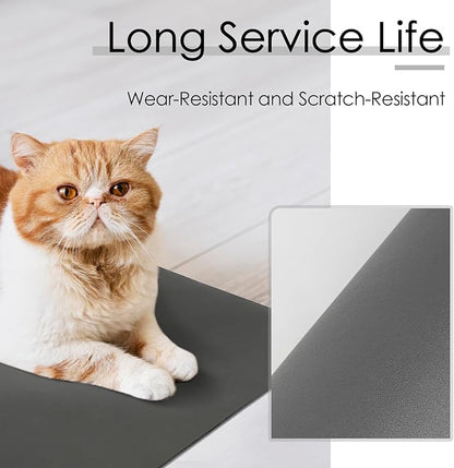 ThinkPet Dog & Cat Food Mat - Pet Feeding Mat for Food & Water Bowl, Puppy Placemat, Nonslip, Waterproof, 15.7" 11.8" - Grey