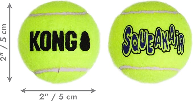 KONG - Squeakair Ball - Dog Toy Premium Squeak Tennis Ball, Gentle on Teeth (Small (6 Pack))
