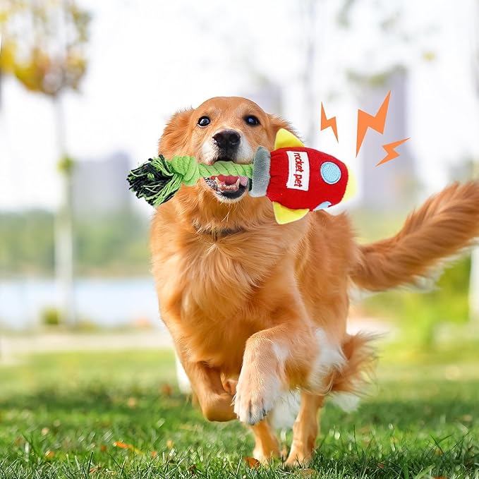 Dog Rope Toy for Aggressive Chewers - Puppy Teeth Grinding Toy Rocket, Dog Rope Toy, Puppy Interactive Rope Toy for Added Chewing Fun for Small Breeds and Puppies