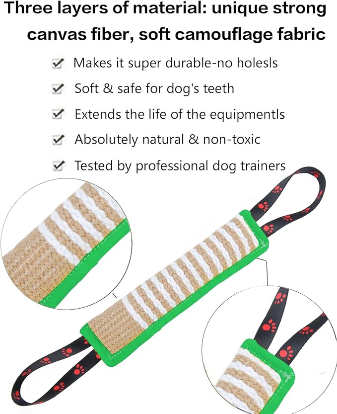Clysoru Dog Tug Toy Tough Jute Bite Pillow Lasting Training Equipment Puppy to Large Dogs Interactive for Large and Small