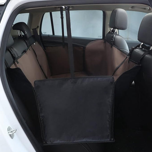 Dog Car Seat Cover - Heavy Duty Dog Hammock with Side Flaps - Waterproof/Scratch Proof/Nonslip Padded Pet Seat Cover - Universal fits All Cars