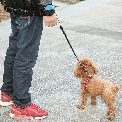 Retractable Hands Free Dog Leash, 360° Tangle-Free Heavy Duty Wrist Dog Walking Leash with 8.2 ft strong Cord and Reflective Nylon Tape, One Button Brake, Pause, Lock for Small Dog or Cat up to 55 lbs