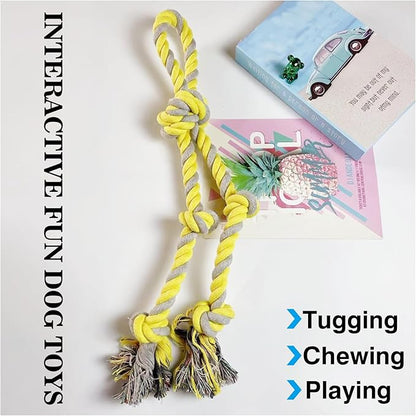 Rope Toy for Dogs，Large Dog Rope Toys for Aggressive Chewers, Heavy Duty Dog Toys for Large Medium Breed, Indestructible Tough Chew Toys Tug of War Dog Toy Cotton Rope for Teeth Cleaning