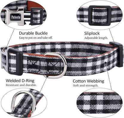 Faleela Soft &Comfy Bowtie Dog Collar,Detachable and Adjustable Bow Tie Collar,for Small Medium Large Pet (Large(Pack of 1), Black and Whit)