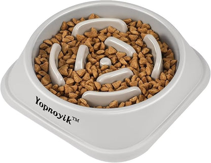 Slow Feeder Dog Bowls for Healthy Eating, Non-Slip and Anti-Choking Design, Reduces Bloating & Overeating for Medium Dogs and Cats, Easy to Clean