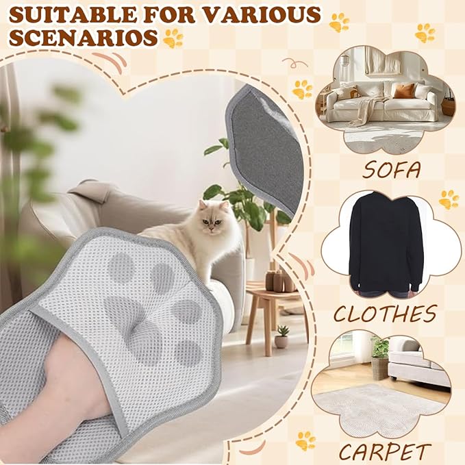 Pet Hair Removal Glove, Magic Pet Hair Remover Glove Reusable, Magic Brush Pet Hair Remover for Clothing, Couch, Carpet, Car Seat.