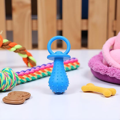Blue Dog Pacifier,Chew Toys,Mini Bite Resistant Bell Shape Rubber Pacifier,Pet Dog Puppy Molar Chew Training Toy,Bell Chewing Playing Training Toys for Pet Puppy Dog Cat Pet Supplies，Chew Toys, 1