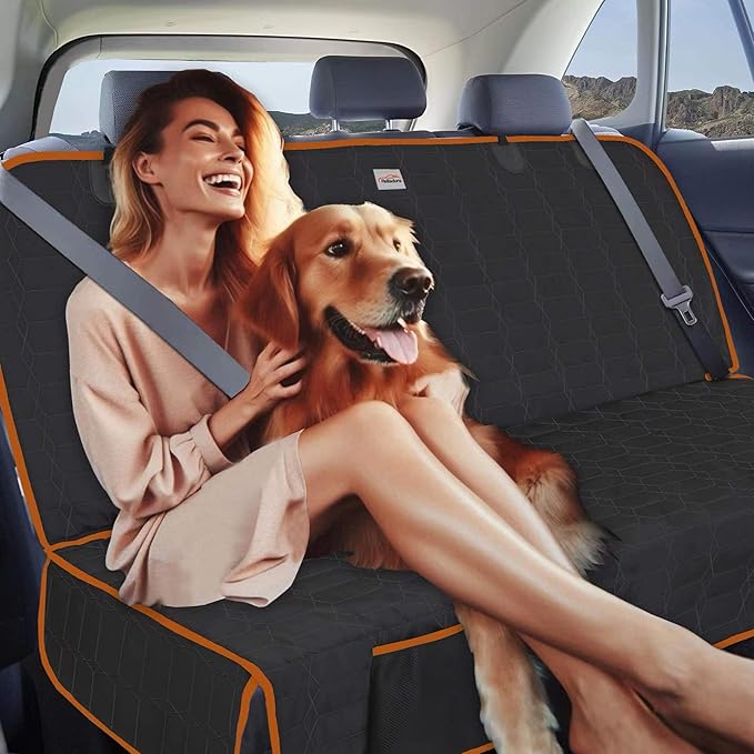 Reliadura Dog Seat Cover for Back Seat Waterproof Bench Seat Covers for SUV Washable Car Seat Covers for Dogs Non-Slip Pet Seat Cover for Back Seat Heavy Duty Protector for SUVs